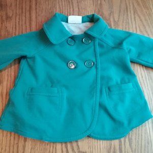 Retro Classic Teal Pea Coat